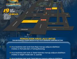 Polresta Bandar Lampung Terapkan Rekayasa Lalu Lintas Pawai Budaya HUT ke-344